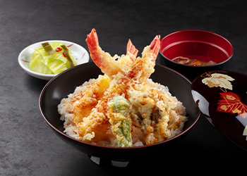 海老と季節野菜の天丼